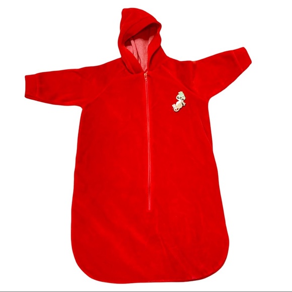 Vintage Pajamas Vintage 7s Baby Velvet Christmas Mouse Embroidered